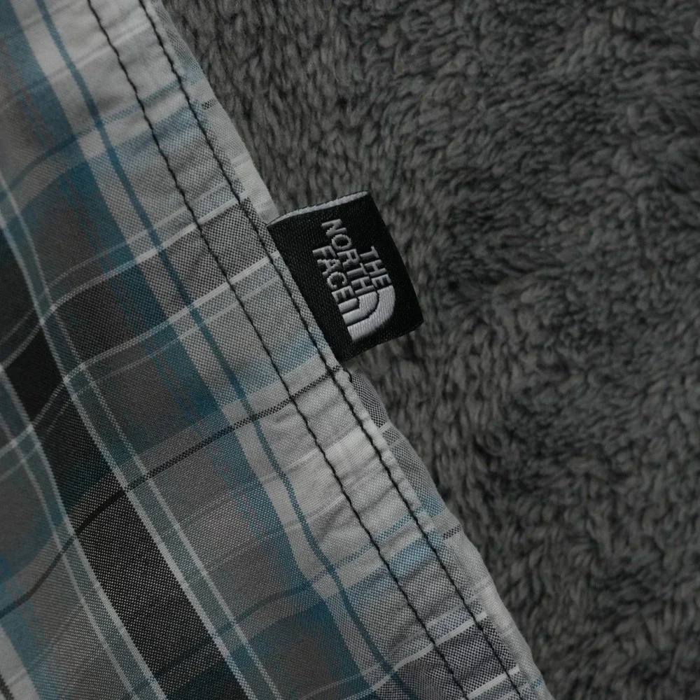 The North Face Short Sleeve Pine Knot Woven Flannel Shirt Mens L Gray Plaid‎